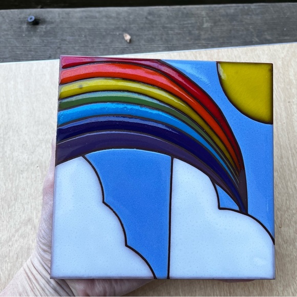Arius Tiles Vintage 80’s Rainbow 6 X 6 Art Tile - Picture 2 of 9